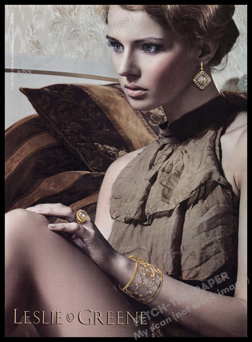 Leslie Greene 2010s Magazine Print Advertisement 2012 Jewelry Fashion Stunning Leslie Greene