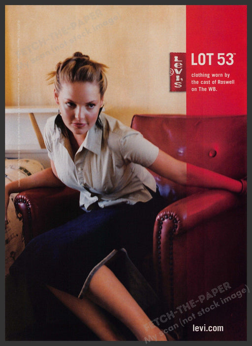 Levi's Jeans Skirt WB Roswell Katherine Heigl 2000s Print Advertisement 2000 Fetch-the-Paper
