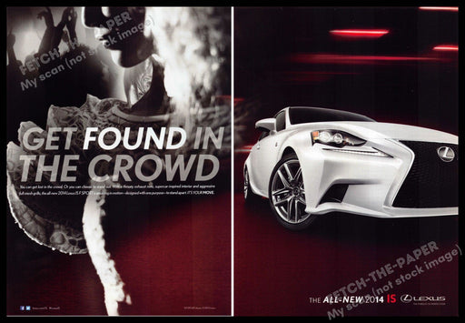 Lexus ISF Sport 2010s Print Advertisement (2 pages) 2013 "Get found in crowd" Lexus ISF Sport