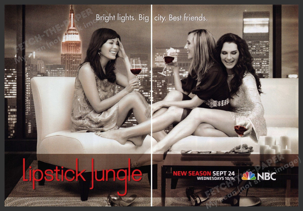 Lipstick Jungle NBC T.V. Show 2000s Print Advertisement Ad (2 pages) 2008 Fetch the Paper!