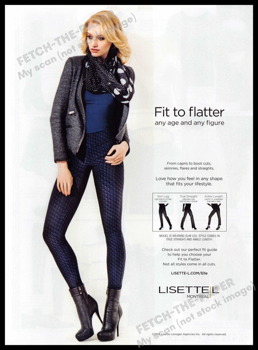Lisette L Montreal 2010s Magazine Print Ad 2014 Long Legs "Fit to flatter" Pants Lisette L Montreal