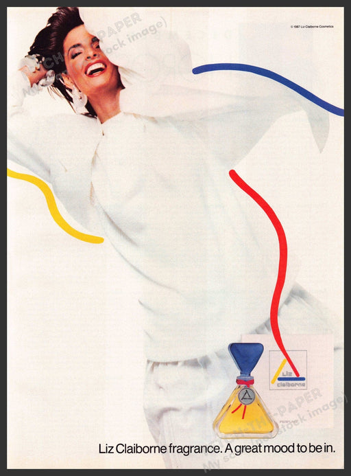 Liz Claiborne 1980s Print Advertisement 1987 "Great mood" (Not the product) Liz Claiborne