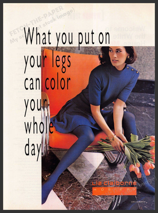 Liz Claiborne Hosiery 1990s Print Advertisement Ad 1993 Legs Working Woman Liz Claiborne