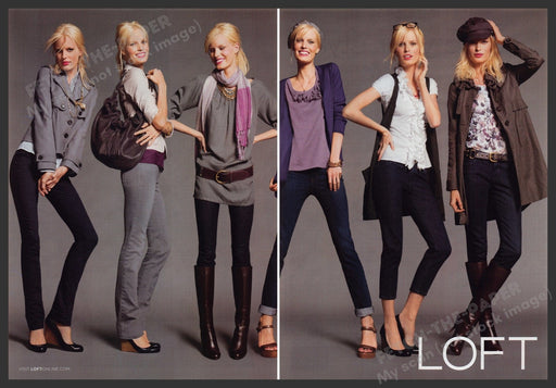 Loft Clothing 2000s Print Advertisement (2 pages) 2009 Long Legs Fetch-the-Paper