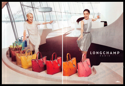 Longchamp 2010s Print Advertisement (2 page) 2013 Legs Baggage Rainbow Handbags Longchamp