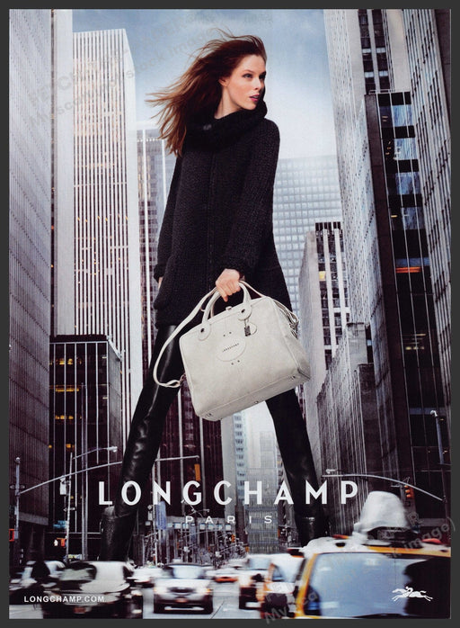 Longchamp Paris Handbags 2000s Print Advertisement Ad 2013 Large in the City Fetch the Paper!