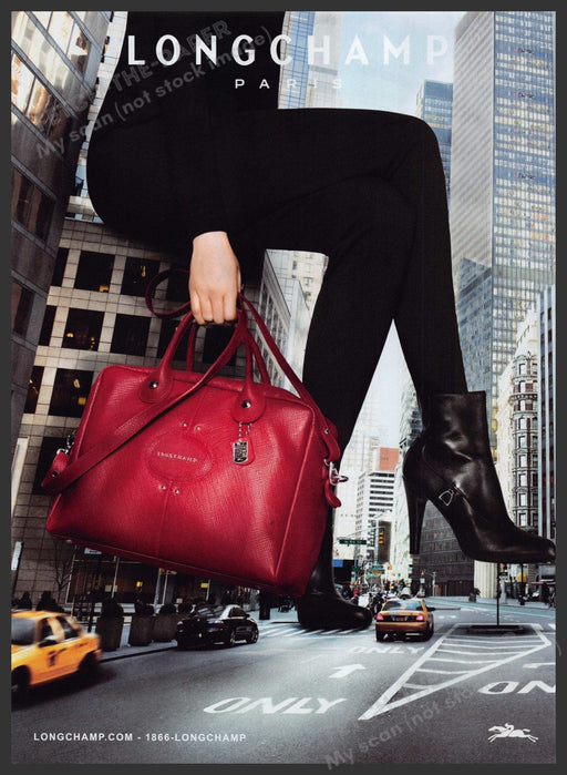 Longchamp Paris Handbags 2000s Print Advertisement Ad 2013 Legs City Large Fetch the Paper!