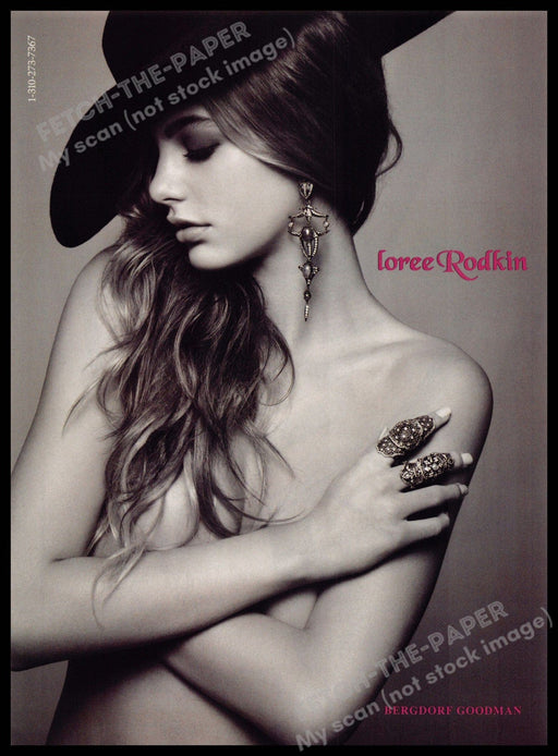 Loree Rodkin 2010s Magazine Print Ad 2014 Jewelry Bare Sexy Brunette Loree Rodkin