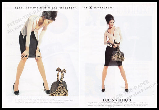Louis Vuitton  and Alaia 1990s Print Advertisement (2 pgs) 1996 Legs Handbag Fetch the Paper!