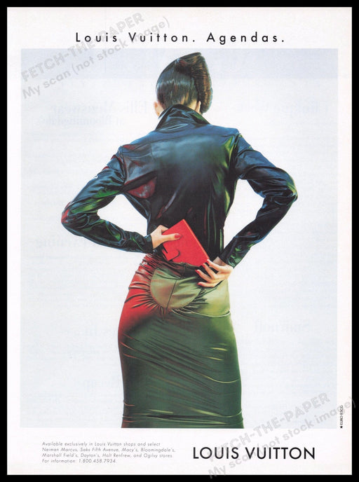 Louis Vuitton Clothing 1990s Print Advertisement Ad 1997 Agendas Sexy Fetch the Paper!