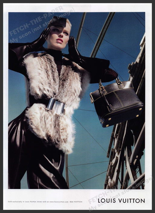 Louis Vuitton Handbags 2000s Print Advertisement Ad 2008 High Fashion Model Fetch the Paper!