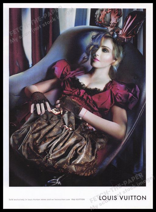 Louis Vuitton Madonna 2000s Print Advertisement Ad 2009 Handbags Fetch the Paper!