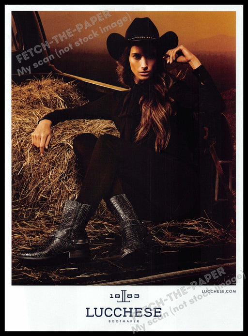 Lucchese Bootmaker 2010s Magazine Print Ad 2014 Hay Western Cowgirl Lucchese