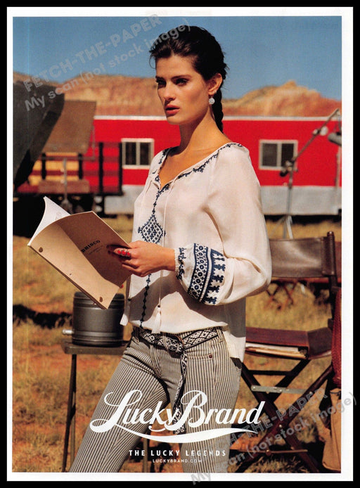 Lucky Brand 2010s Magazine Print Ad 2013 Isabeli Fontana Fake Movie Set Lucky Brand