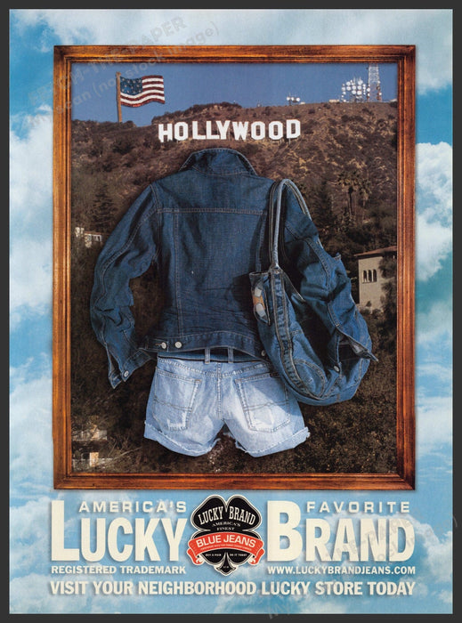 Lucky Brand Jeans Clothing 2000s Print Advertisement Ad 2003 Hollywood Sign Fetch-the-Paper