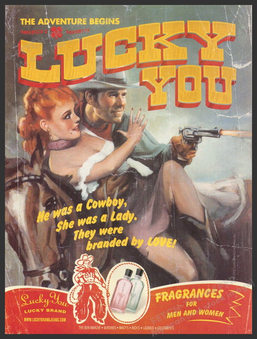 Lucky You 2000s Magazine Print Advertisement Ad 2002 Lucky Brand Wild West Lucky Brand