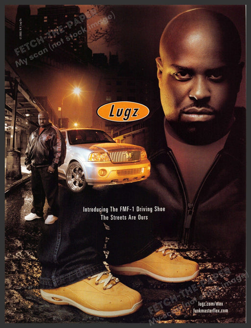 Lugz Funkmaster Flex 2000s Print Advertisement 2003 FMF-1 Driving Shoe Fetch-the-Paper