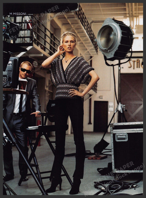 M. Missoni Fashion 2000s Print Advertisement 2007 Legs Movie Set Lighting Fetch-the-Paper