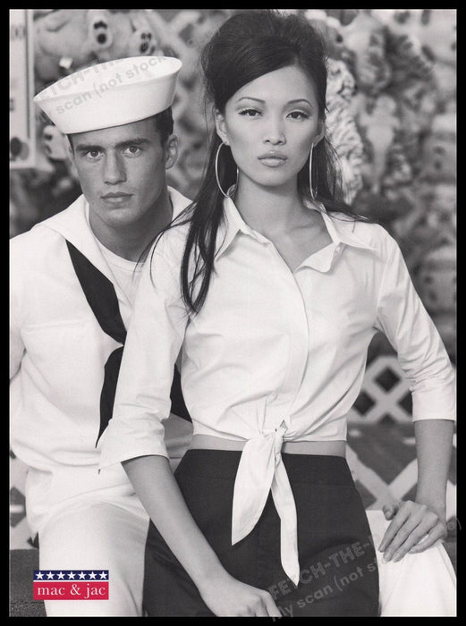 Mac & Jac Clothing 2000s Print Advertisement Ad 2000 Navy Sailor Sexy Fetch the Paper!