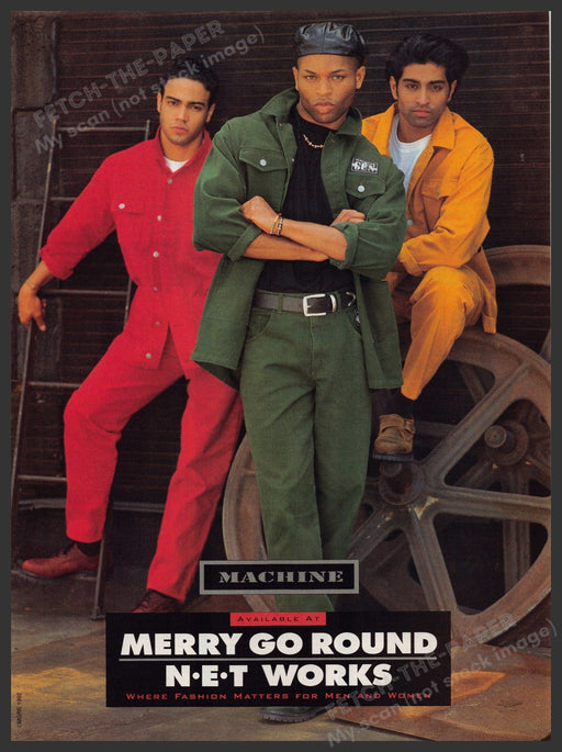 Machine N-E-T Works Clothing 1990s Print Advertisement Ad 1992 Merry Go Round Fetch-the-Paper