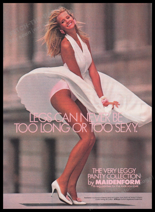 Maidenform Lingerie 1980s Print Advertisement Ad 1987 Leggy Panty Collection Fetch the Paper!