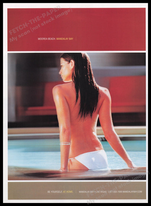 Mandalay Bay 2000s Print Advertisement Ad 2005 Model Pool Back Fetch the Paper!