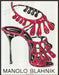 Manolo Blahnik Shoes 2000s Print Advertisement Ad 2009 Illustration Red Fetch-the-Paper