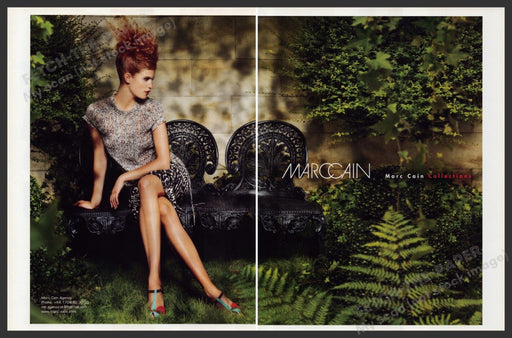 Marc Cain Clothing 2000s Print Advertisement (2 Pg) 2009 Legs Bench Fetch-the-Paper