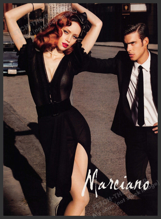 Marciano Clothing 2000s Print Advertisement Ad 2008 Legs Street Pole Dress Fetch the Paper!