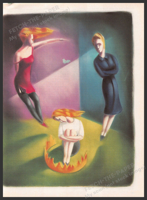 Mary Ann Smith Artist 1990s Magazine Illustration 1990 "Personality Disorder" Mary Ann Smith