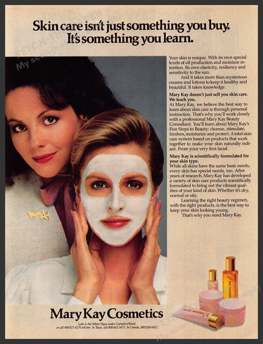 Mary Kay Cosmetics 1980s Print Advertisement Ad 1983 Skincare Mary Kay Cosmetics