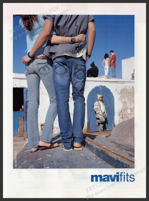 Mavifits Jeans Clothing 2000s Print Advertisement Ad 2006 Couple Fetch the Paper!