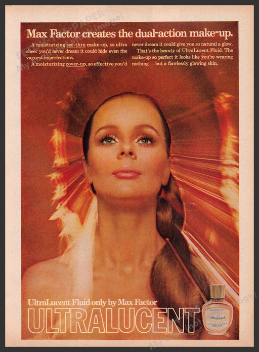 Max Factor Ultralucent Cosmetics 1960s Print Advertisement Ad 1969 Fetch the Paper!