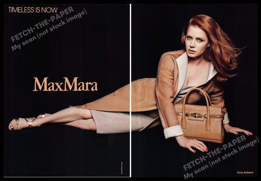 Max Mara 2010s Print Advertisement (2 pg) 2014 Legs Amy Adams "Timeless is now" Max Mara