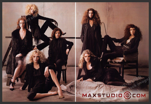 Max Studio Clothing 2000s Print Advertisement (2 pages) 2005 Legs Models Fetch-the-Paper