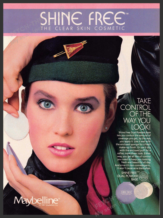 Maybelline 1980s Print Advertisement Ad 1987 Shine Free Clear Skin Maybelline