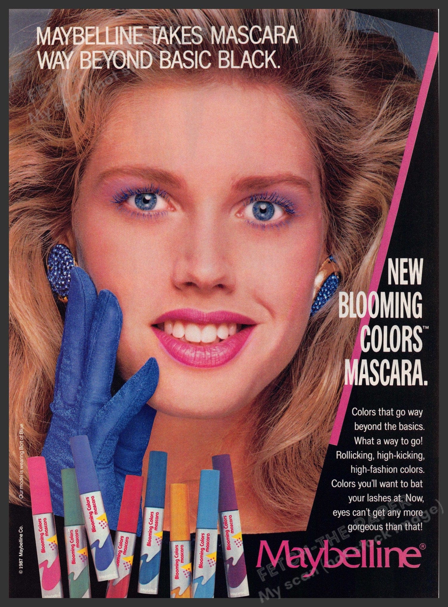 Maybelline Blooming Colors 1980s Print Advertisement 1987 Mascara Beyo ...