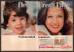 Maybelline Fresh & Lovely 1970s Print Advertisement (2 page) 1976 Girl to Woman Fetch-the-Paper