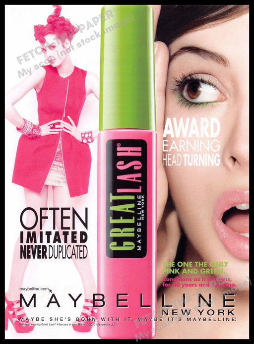 Maybelline Great Lash 2010s Print Advertisement 2013 Legs (Not the product) Maybelline