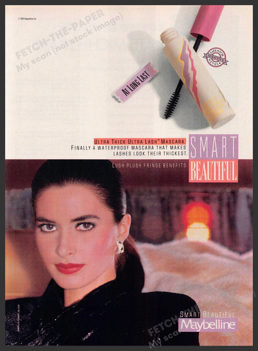 Maybelline Smart Beautiful 1980s Print Advertisement 1989 Ultra Thick Mascara Maybelline