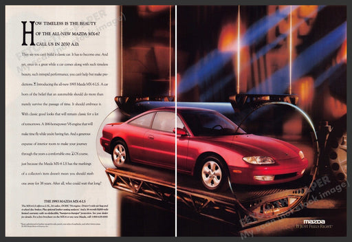 Mazda Mx-6 LS Car 1990s Print Advertisement (2 Page) Ad 1992 Fetch-the-Paper