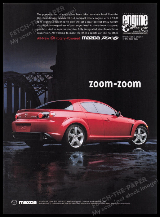 Mazda RX-8 2000s Print Advertisement Ad 2005 Fetch the Paper!