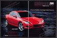 Mazda RX-8 Car 2000s Print Ad (2 page) 2003 Red Front Facing Fetch-the-Paper