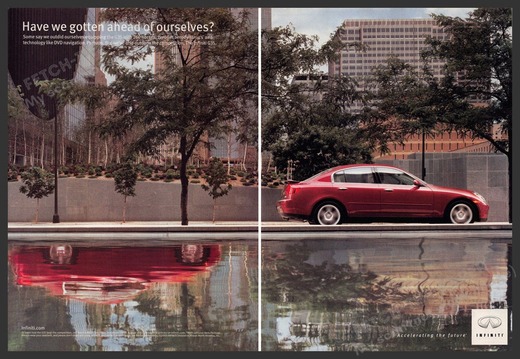 Mercedes-Benz Infiniti G35 2000s Print Advertisement (2 pages) 2003 Mercedes-Benz