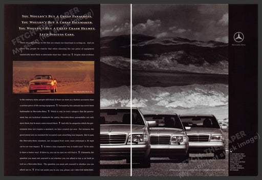 Mercedes-Benz SL Car 1990s Print Advertisement Ad (2 pages) 1995 Fetch the Paper!