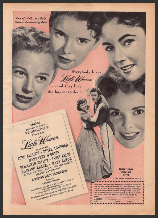 MGM Little Women Movie Release 1940s Print Advertisement Ad 1949 Fetch-the-Paper
