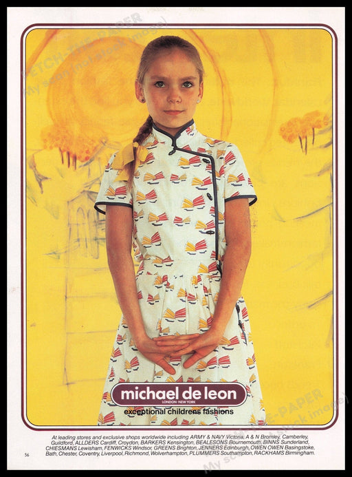 Michael De Leon Children's Fashion 1980s Print Advertisement Ad 1982 Fetch the Paper!