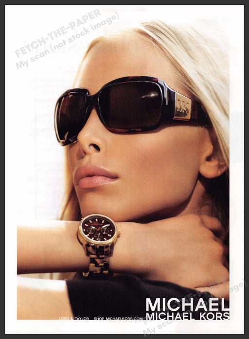 Michael Kors 2000s Print Advertisement 2007 Sunglasses Blonde Watch Michael Kors
