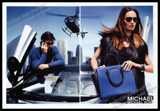 Michael Kors 2010s Print Advertisement (2 pages) 2013 Helicopter Handbag Car Michael Kors