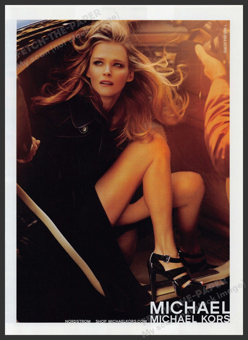 Michael Kors Footwear Carmen Kass 2000s Print Advertisement 2009 Legs Car Fetch-the-Paper